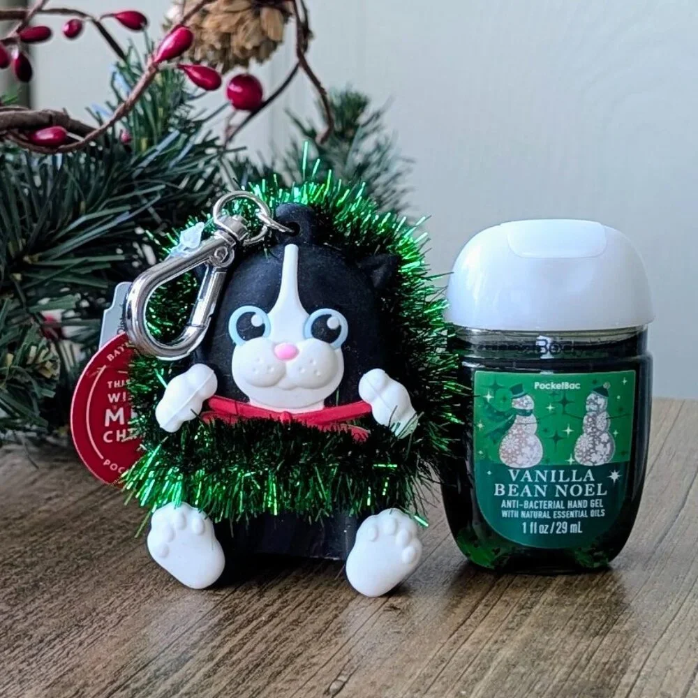 NWT Bath & Body Works Cat in Wreath PocketBac Holder - Picture 1 of 3